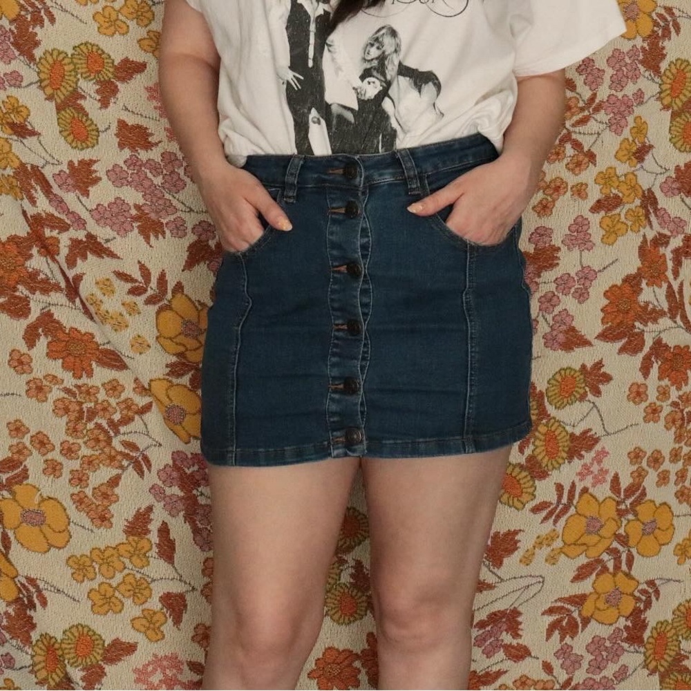 jean mini skirt